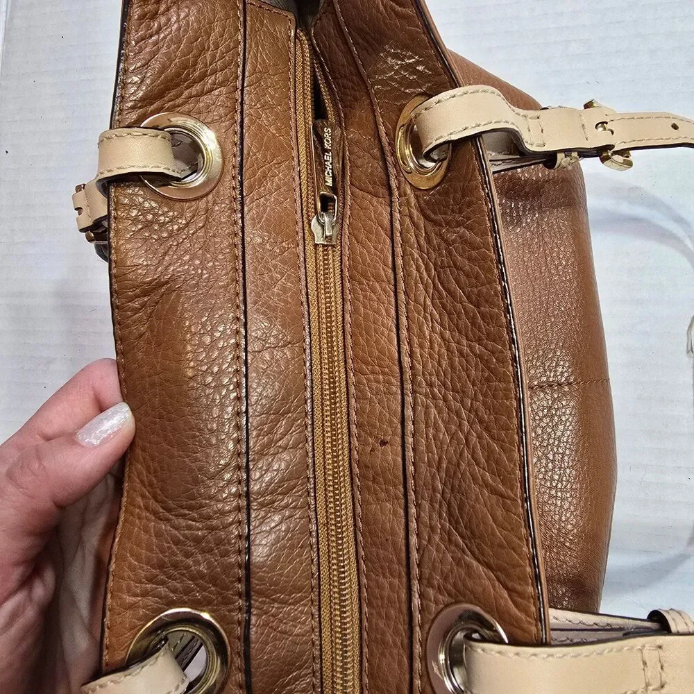 MICHAEL KORS brown leather tote handbag